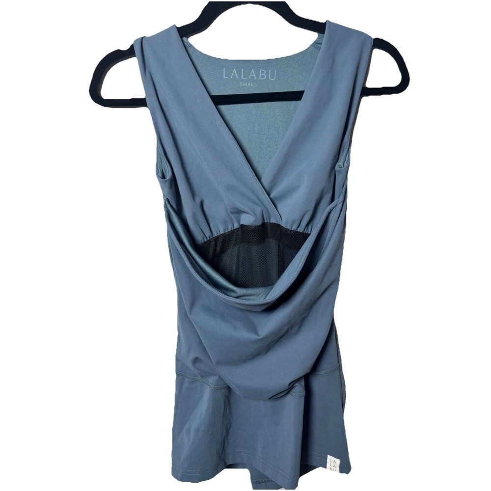 LALABU Soothe Shirt in Brook Blue Women’s Size Small Newborn Kangaroo Pouch Cozy